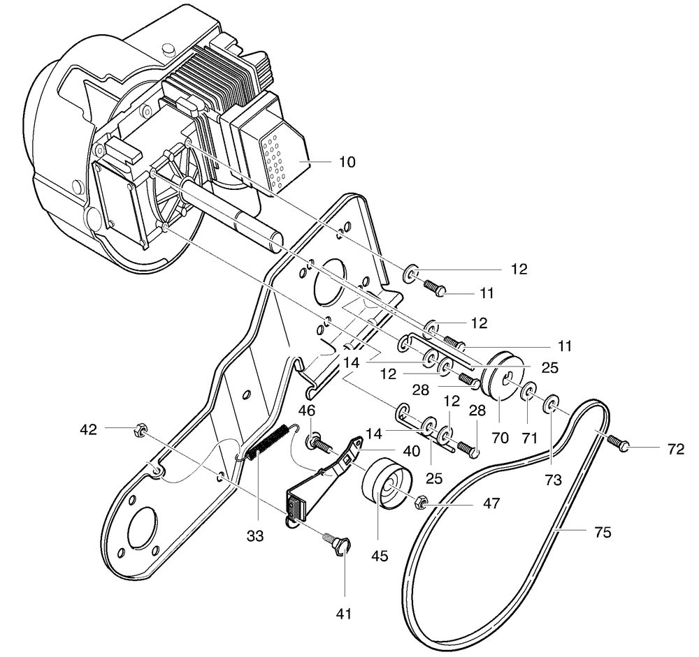 Engine Assembly Diagram and Parts List for 621451X85C 2001 Briggs and Stratton Snow Blower